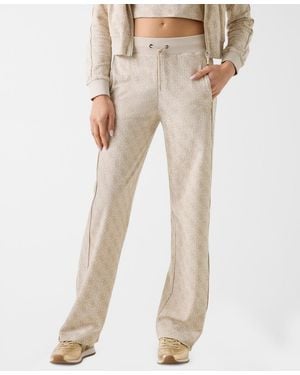Guess 4g All Over Jacquard Wide-leg Pants - Natural