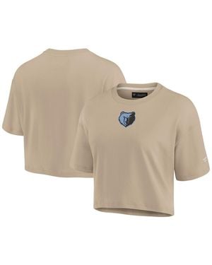 Fanatics Memphis Grizzlies Elements Super Soft Boxy Cropped T-shirt - Natural