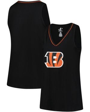 LOGO ATHLETIC Black Cincinnati Bengals Plus Size Stellar Win V-neck Tank Top