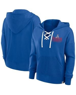 Fanatics New England Patriots Blitz Left Lace-up Pullover Hoodie - Blue