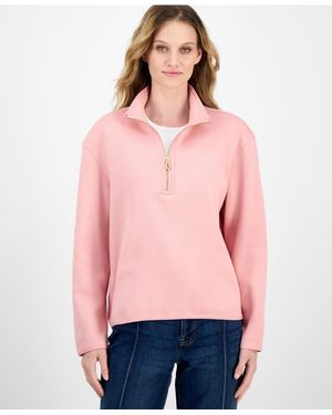 Nautica Sweater Fleece Quarter-zip Jacket - Pink
