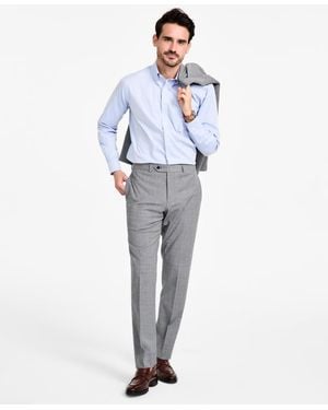 Brooks Brothers B By Windowpane Wool-blend Stretch Classic-fit Suit Pants - White