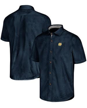 Tommy Bahama Notre Dame Fighting Irish Sport Coconut Point Palm Vista Islandzone Button-up Shirt - Blue