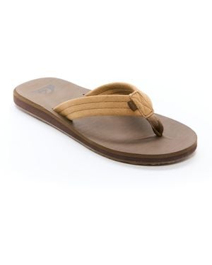 Quiksilver Carver Suede Flip Flops - Brown