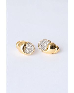 Classicharms Lexi Crystal Seashell Stud Earrings - White
