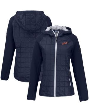 Cutter & Buck Detroit Tigers Cooperstown Collection Rainier Primaloft Eco Full-zip Hybrid Jacket - Blue