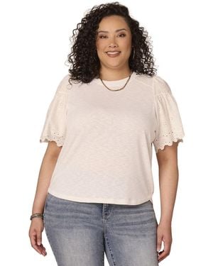 Democracy Plus Size Crewneck Top - White