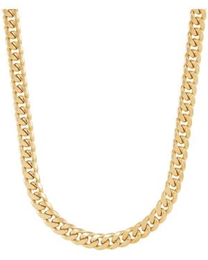 Italian Gold Cuban Chain Necklace - Metallic