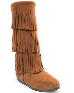 Minnetonka 3-layer Fringe Boot,brown,5 M Us