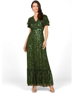 Lara Elegant Beaded Gown - Green