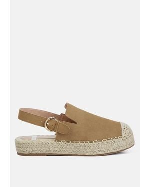 Rag & Co Affie Suede Slingback Strap Espadrilles - White