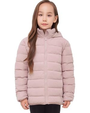 Rokka&Rolla Girls' Hudson Lightweight Hooded Puffer Jacket - Pink