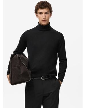 Mango Wool Turtleneck Sweater - Black