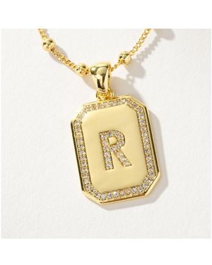 UNCOMMON JAMES 14k Gold-plated Cubic Zirconia Sur 2.0 Initial Necklace - Metallic