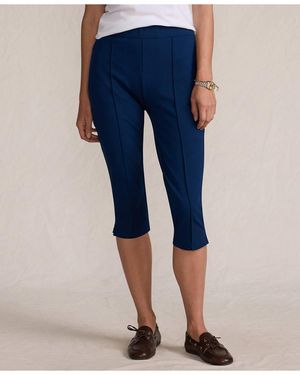 Lands' End Starfish High Rise Pintuck Capri Pants - Blue