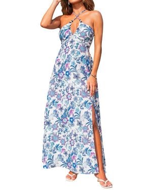 CUPSHE Summer Escape Floral Maxi Beach Dress - Blue