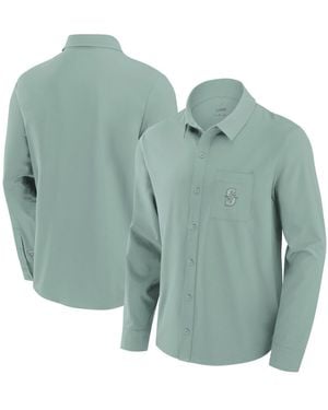 Fanatics Seattle Mariners Front Office Long Sleeve Button-up Shirt - Blue