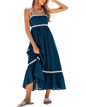 CUPSHE Weekend Away Blue Maxi Beach Dress