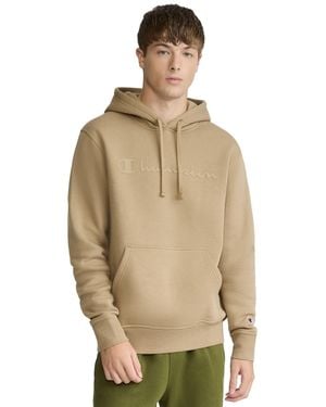 Champion Logo Graphic Pullover Hoodie - Natural