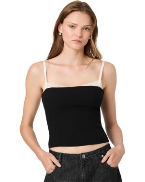 French Connection Azra Sleeveless Square Neck Lace Camisole - Black