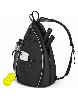 Peneyon Reversible Sling Bag Crossbody Pockets For Pickleball Tennis Travel - Black