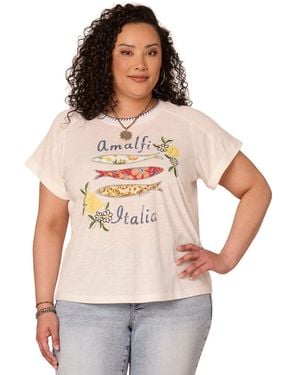 Democracy Plus Size Short-sleeve Crew Neck T-shirt - White