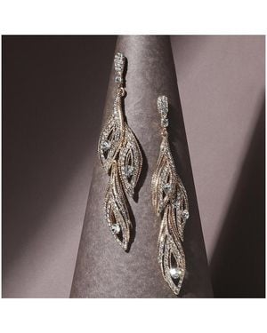 SOH Rhinestone Eyes Drop Earrings - Brown