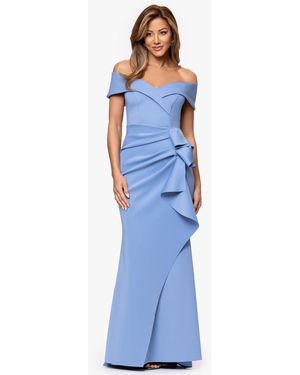 Xscape Petite Off-the-shoulder Ruffle Gown - Blue