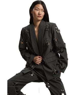 Karen Millen Embellished Single-breasted Blazer - Black