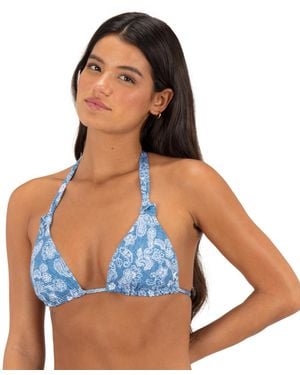Hurley Tie-back V-neck Bikini Top - Blue