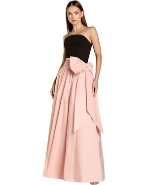 Mac Duggal Strapless Crepe And Faille A-line Gown - Pink