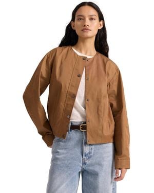 Albaray Pleat Hem Bomber Jacket - Brown