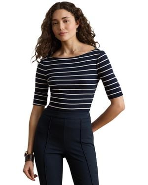 Ralph Lauren Striped Boatneck Top - Blue