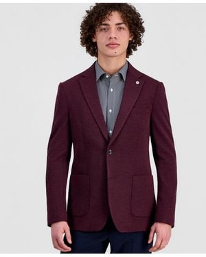 Tom Baine Slim-fit Waffle Stretch Sport Coat - Blue