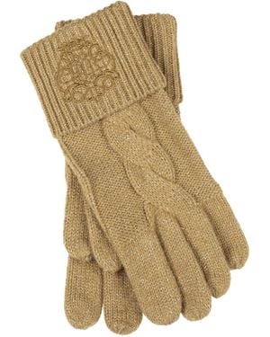 Ralph Lauren Metallic Embroidery Gloves - Natural