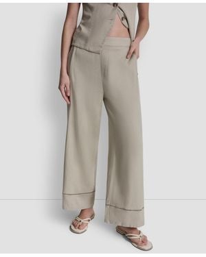 DKNY High Rise Pull-on Ankle Pants - Natural