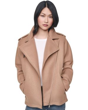 DKNY Asymmetrical Moto Jacket - Natural