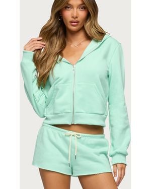 Edikted Lynette Zip Up Hoodie - Green