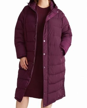 UNIVERSAL STANDARD Plus Size Everest Long Water-resistant Hooded Puffer - Purple