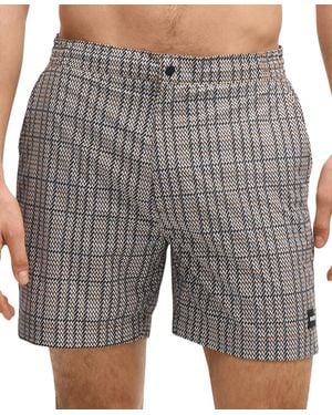 BOSS Boss By Micro-print Swim Shorts - Gray
