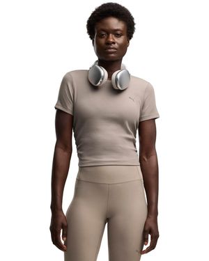 PUMA Tight-fit Rib T-shirt - Natural