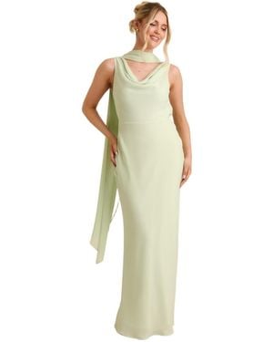 Six Stories Plunge Cowl Chiffon Bridesmaid Dress - Multicolor