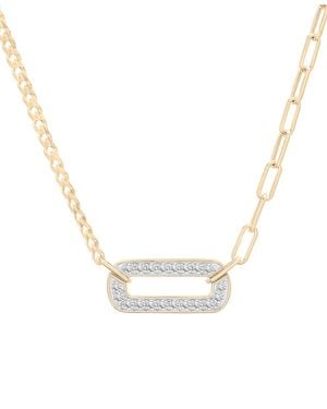 Audrey by Aurate Diamond Two-chain Link 18" Pendant Necklace (3/4 Ct. T.w. - Metallic