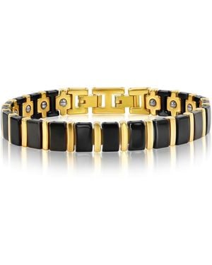 Metallo Matte & Polished Magnetic Link Tungsten Bracelet - Multicolor