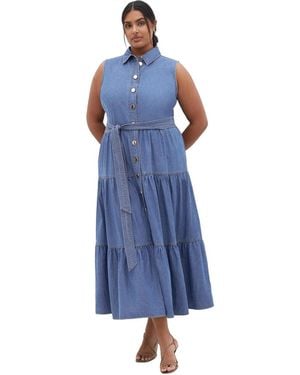 City Chic Plus Size Raya Maxi Dress - Blue