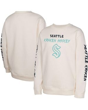 Outerstuff Big Boys And Girls Seattle Kraken Star Power Pullover Sweatshirt - Natural