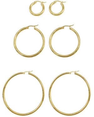 Adornia Hoop Earring Set - Yellow