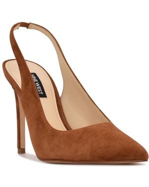 Nine West Feather Slingback Stiletto Pumps - Brown