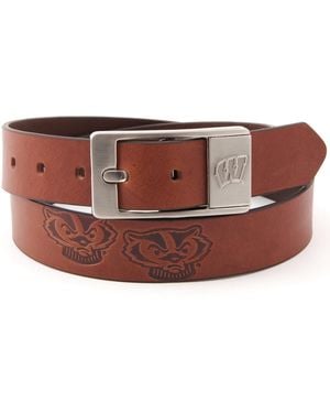 Eagles Wings Wisconsin Badgers Brandish Leather Belt - Brown