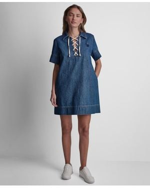DKNY Short-sleeve Shift Dress - Blue